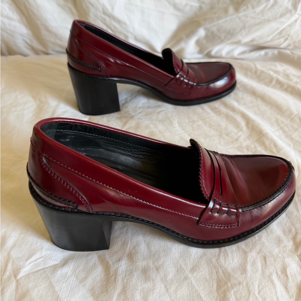 Jil Sander Burgundy/oxblood Leather Loafers size 37 - Picture 2 of 14